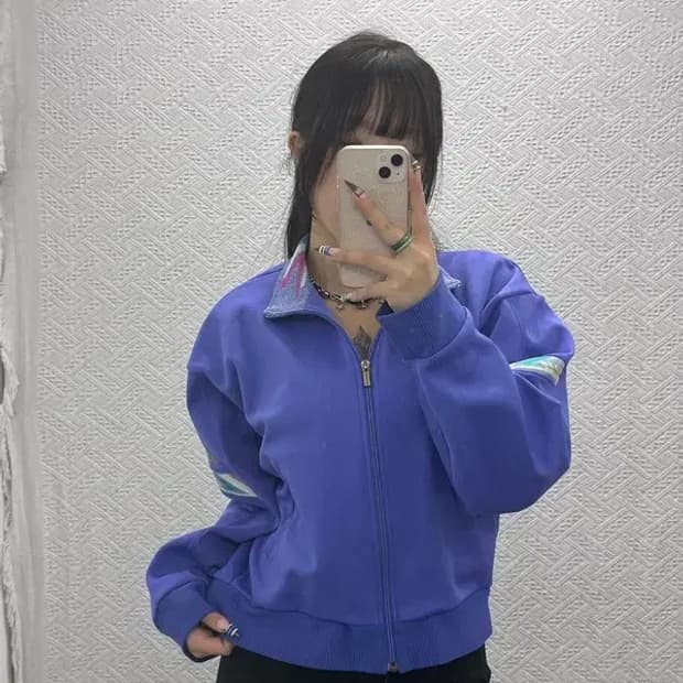 아디다스 재팬 빈티지 레트로 90's 패턴 져지 집업 105 C07785