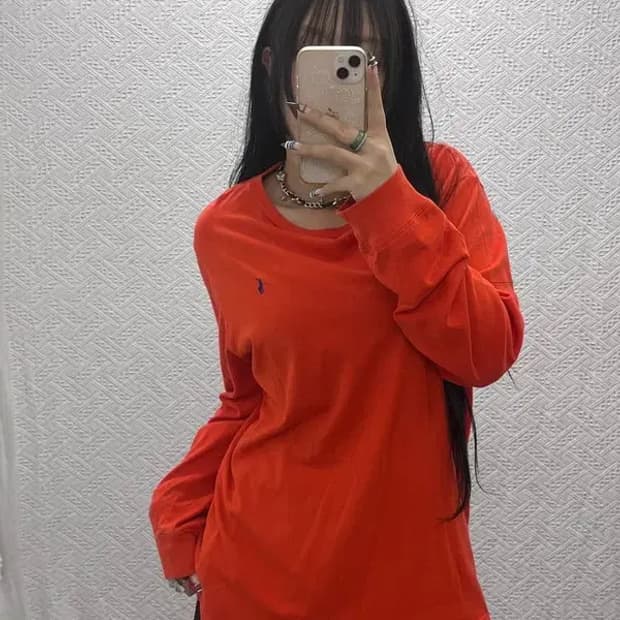 폴로 랄프로렌 Y2K 레트로 오렌지 롱슬리브 XL C07800