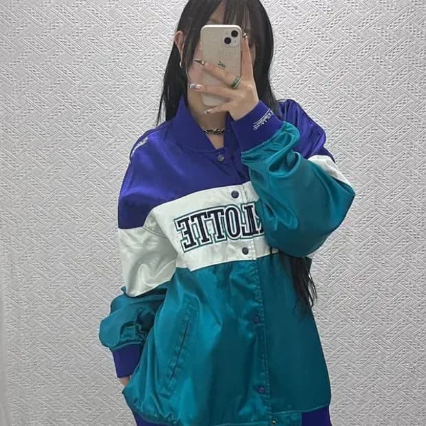 미첼앤네스 올드스쿨 레트로 키치 샬럿호네츠 바시티 자켓 XL C07859