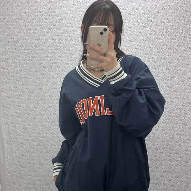 챔피온 90s 올드스쿨 일리노이주 오버핏 웜업 바람막이 M C07853