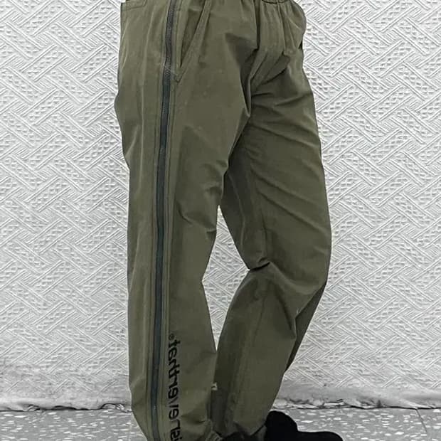 디스이즈네버댓 스트릿 힙합 사이드지퍼 말차카키 트랙팬츠 M C07876