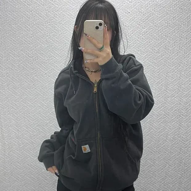 칼하트 캐주얼 빈티지 써멀 후드집업 S C07880