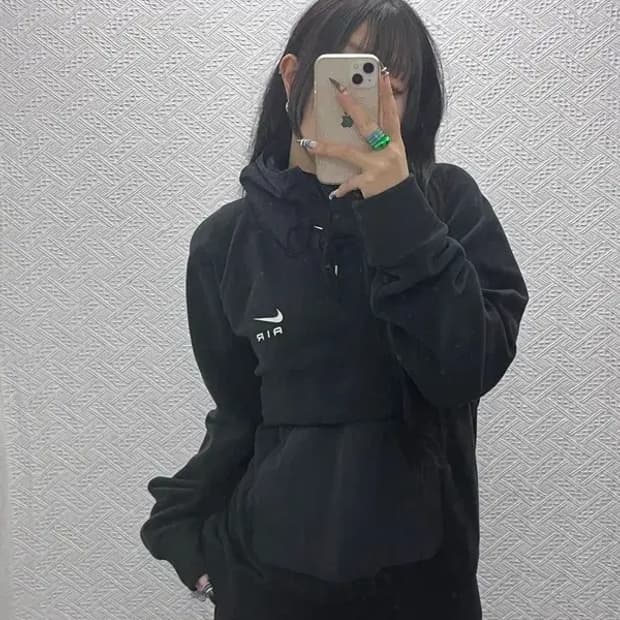 나이키 올드스쿨 캐주얼 빈티지 후리스 후드티 M C07928