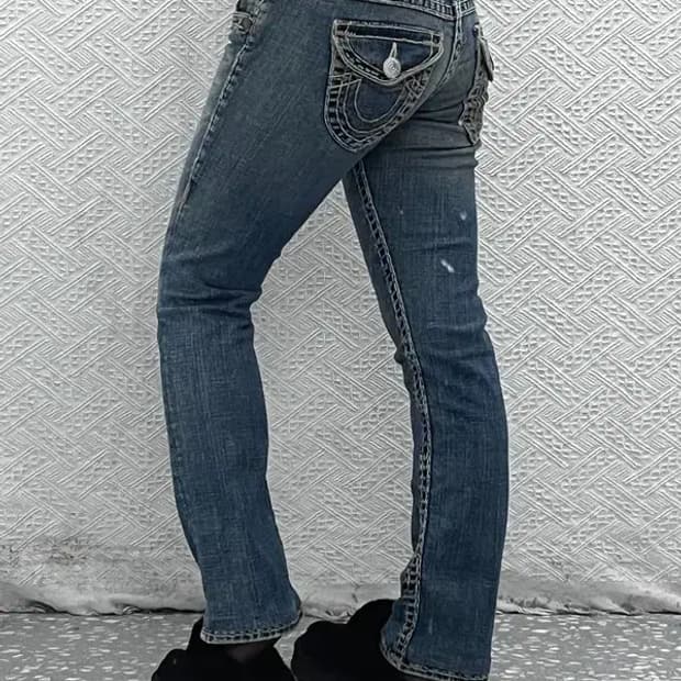 트루릴리젼 빌리슈퍼티 Y2K 로우라이즈 데님팬츠 27인치 C07978
