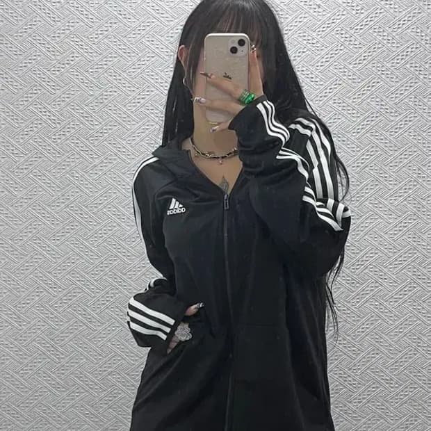 아디다스 올드스쿨 빈티지 후드 져지 집업 100 C07976