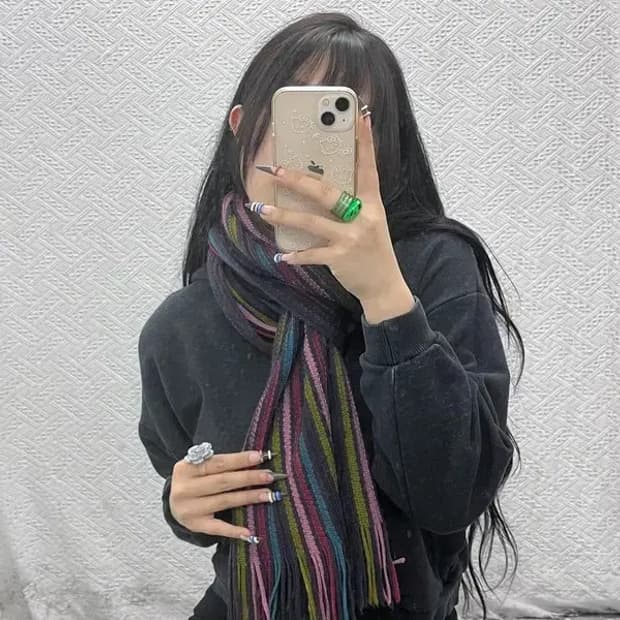 메트로시티 스트라이프 키치 멀티컬러 목도리 C07995