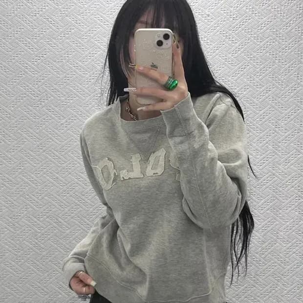 폴로 랄프로렌 그런지 디스트로이드 빅로고 맨투맨 L C08002