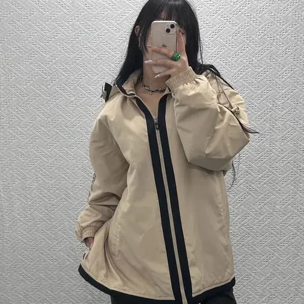 아식스 올드스쿨 컨트리 베이지 퀄팅 누빔 자켓 110 C08018