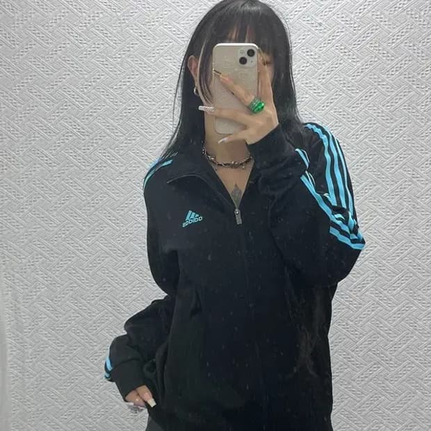 아디다스 Y2K 대장급 스카이블루 트랙탑 져지 집업 105 C08009