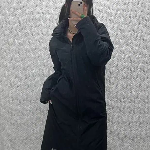 나이키 빈티지 스포티 캐주얼 후드 롱패딩 M C08038