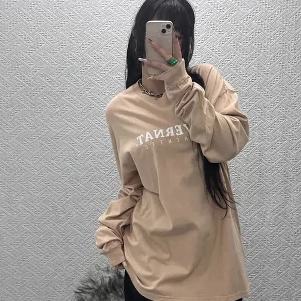 커버낫 캐주얼 빈티지 프린팅로고 롱슬리브 L C08045