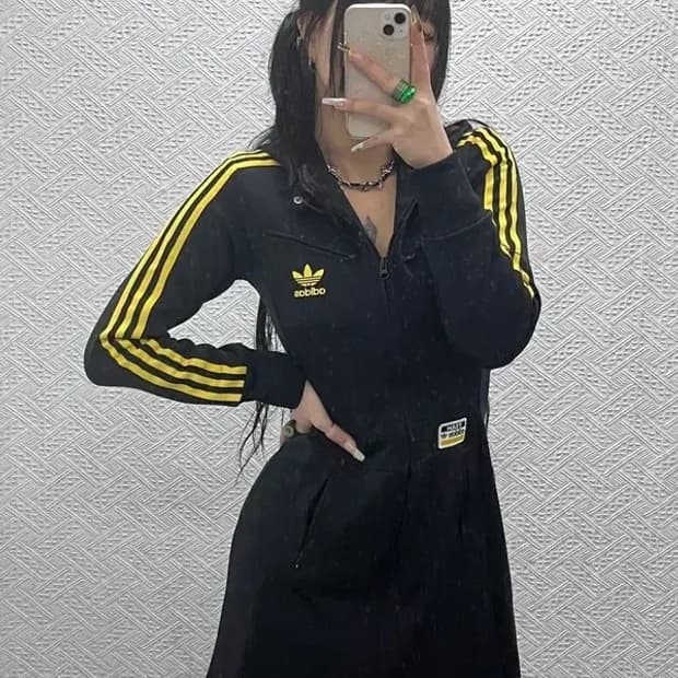 아디다스 흑탭 유로파 Y2K 대장급 져지 원피스 85 C08060