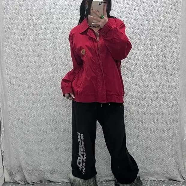 버버리 빈티지 유니크 월계수 자수패치 블루종 자켓 100 C08058