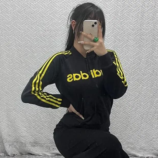 아디다스 Y2K 레트로 스펠아웃 빅로고 집업 져지 90 C08101