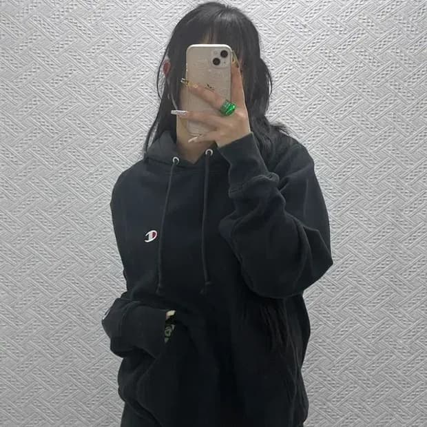 챔피온 빈티지 리버스위브 캐주얼 약기모 후드티 M C08094