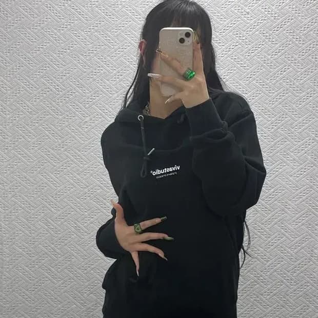 비바스튜디오 빈티지 캐주얼 프린팅로고 후드티 S C08095