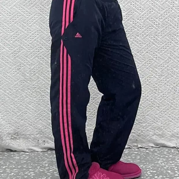 아디다스 Y2K 대장급 핑크삼선 바람막이 트랙팬츠 95 C08145