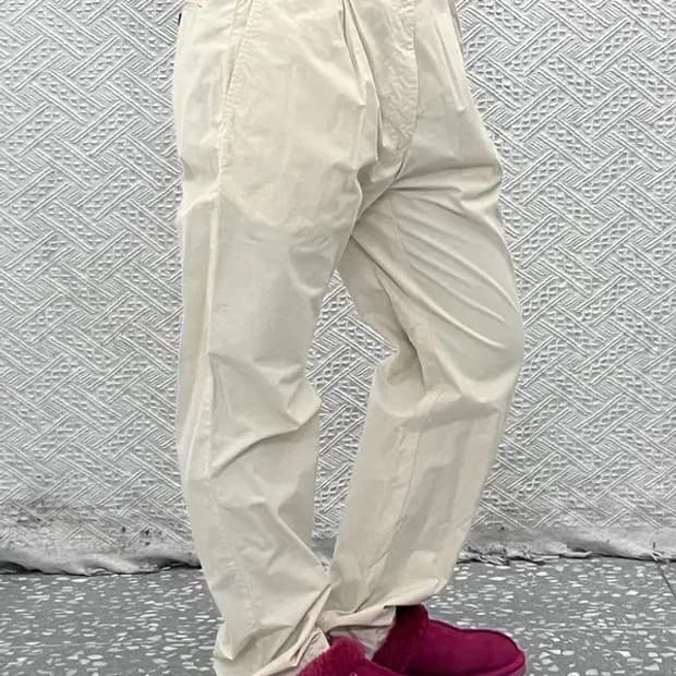 씨피컴퍼니 빈티지 크림아이보리 코튼팬츠 면바지 86 C08146