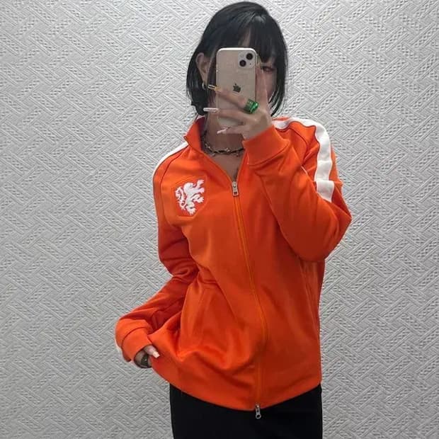 나이키 네덜란드 13-14 국대 Y2K 오렌지 져지 집업 L C08126