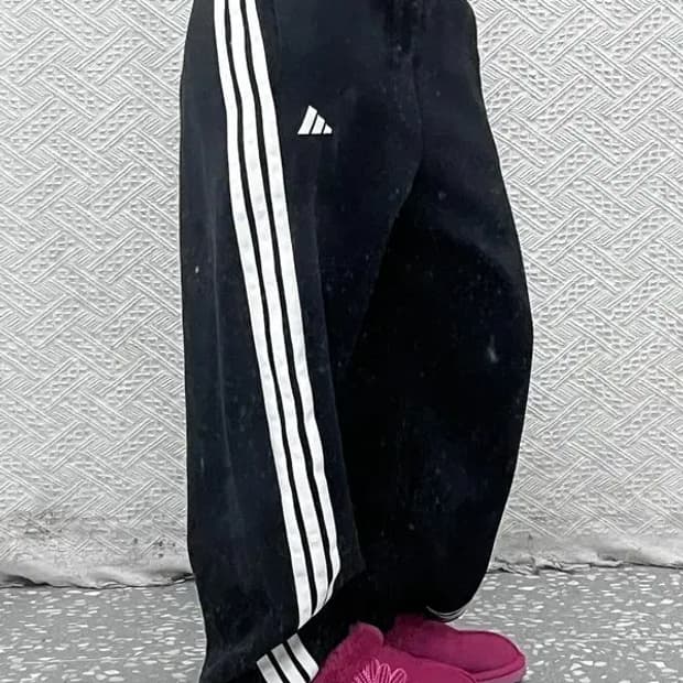 아디다스 희귀 빈티지 사선 삼선 와이드 트랙팬츠 M C08153