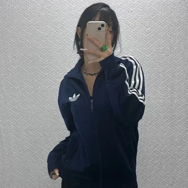 아디다스 레트로 파이어버드 네이비 져지 집업 S C08127