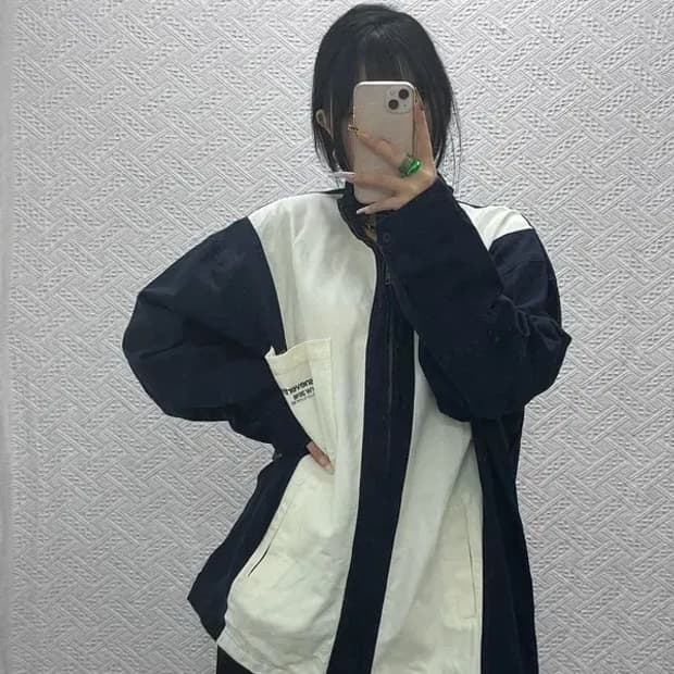 디스이즈네버댓 올드스쿨 빈티지 배색 워크 자켓 L C08129