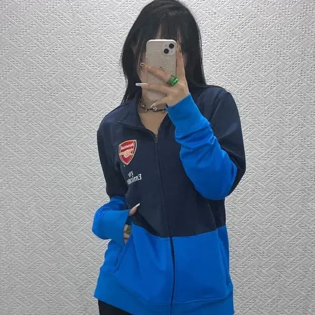 나이키 빈티지 스포티 배색 아스날 스우시 져지 집업 L C08133