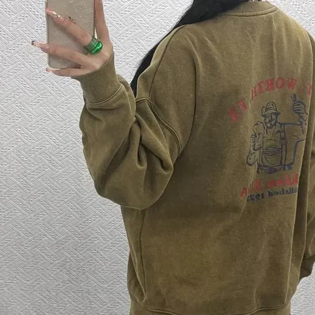 디키즈 클래식라인 빈티지 비어맨 기모 맨투맨 M C08164