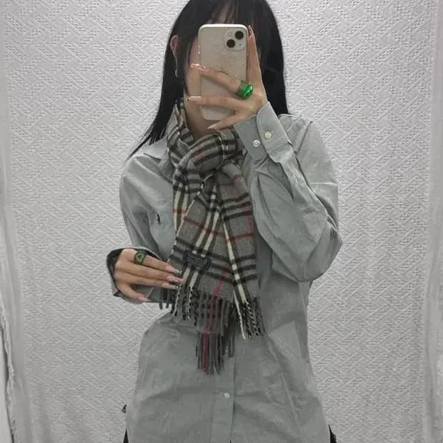 버버리 모던시크 캐주얼 캐시미어 노바체크 목도리 C08197