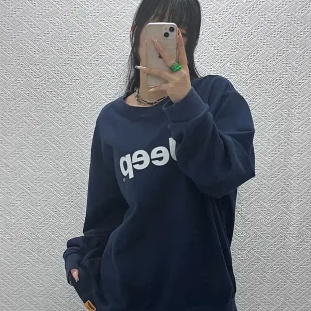 지프 올드스쿨 프린팅로고 빅사이즈 맨투맨 XXL C08209