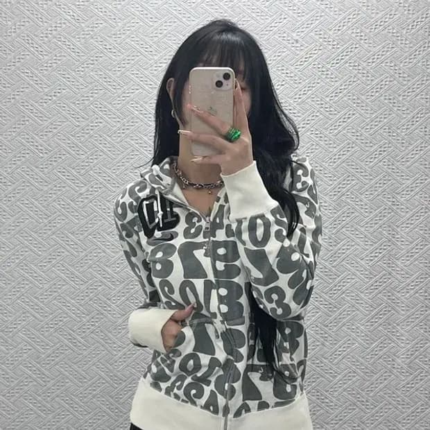 나이키 스트릿 힙합 숫자패턴 후드집업 S C08212