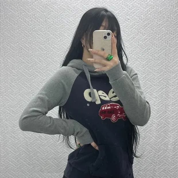 지프 JEEP 올드스쿨 뽀글이로고 캐주얼 후드티 S C08217