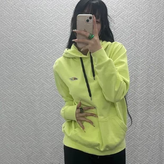 반스 스트릿힙합 자수패치 Y2K 네온 후드티 S C08240