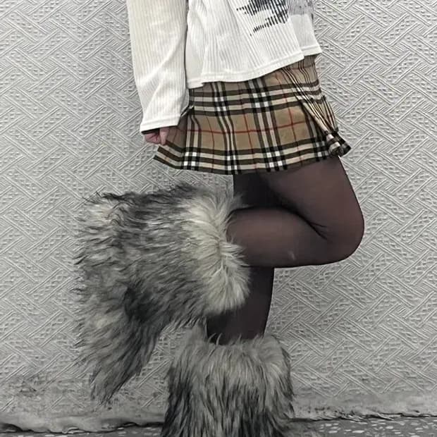 버버리 빈티지 모리 노바체크 울 미니스커트 24인치 C08273