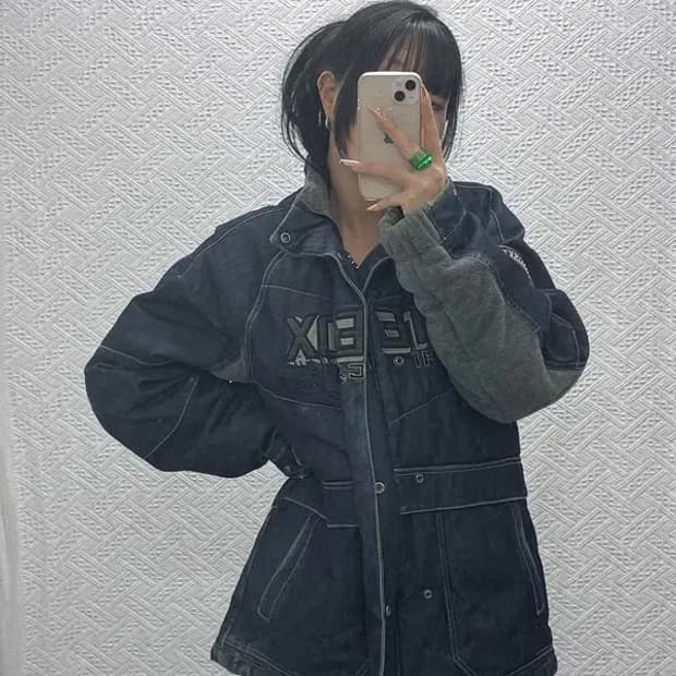 MLB 올드스쿨 레트로 스트릿 데님 패딩 자켓 95 C08294