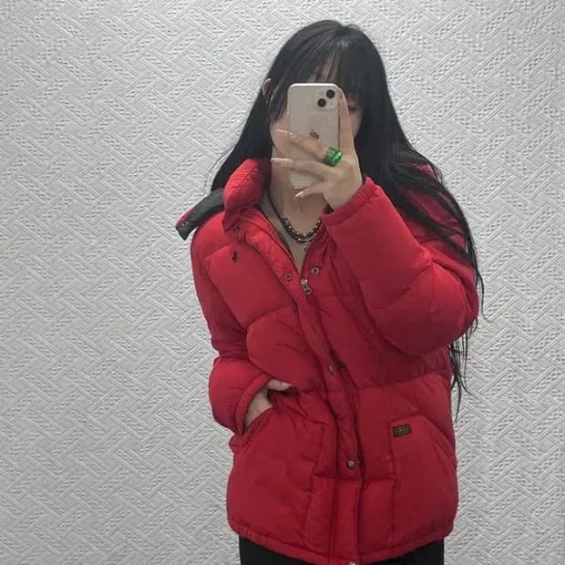 폴로 랄프로렌 빈티지 레트로레드 푸퍼 패딩 점퍼 XL C08328