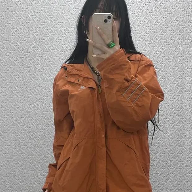아디다스 레트로 오렌지브라운 바람막이 자켓 105 C08335