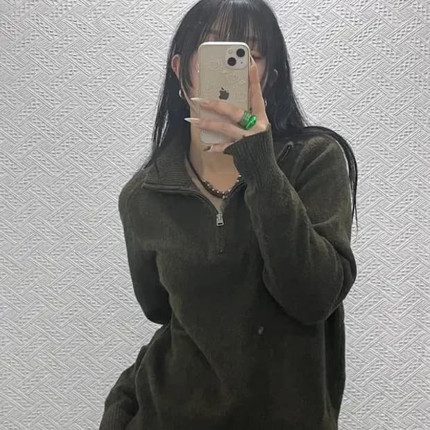 유니클로 X JW앤더슨 수플레얀 반집업 울혼방 니트 S C08370