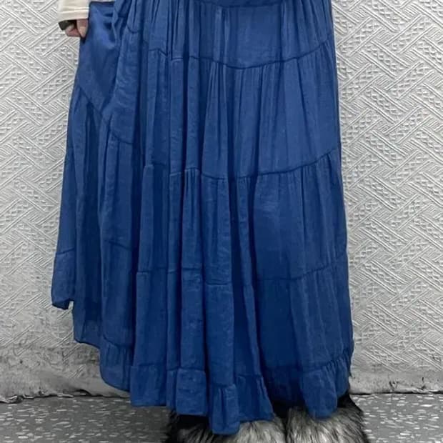 빈티지 모리걸 밴딩 여리 샤 롱스커트 30인치 C08418