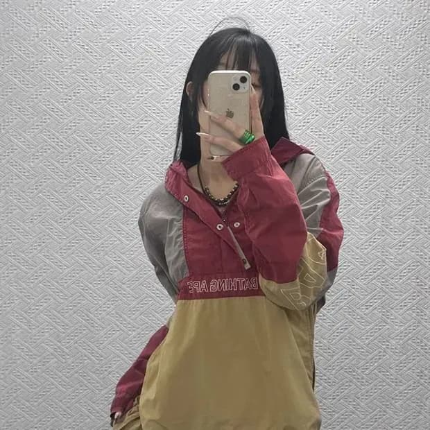 베이프 AAPE 올드스쿨 아이언맨 바람막이 아노락 M C08414