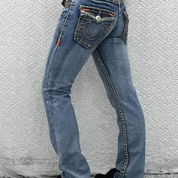 트루릴리전 조이슈퍼티 올드스쿨 Y2K 키치 데님팬츠 27인치 C08421