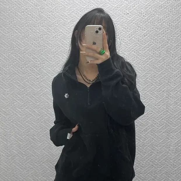 디스이즈네버댓 약기모 반집업 키치 자수패치 맨투맨 M C08461