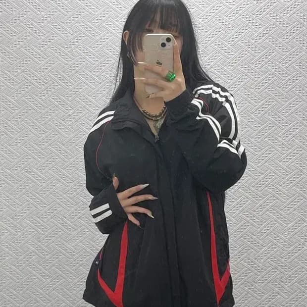 챔피온 레트로 빈티지 배색 고프코어 바람막이 자켓 XL C08451