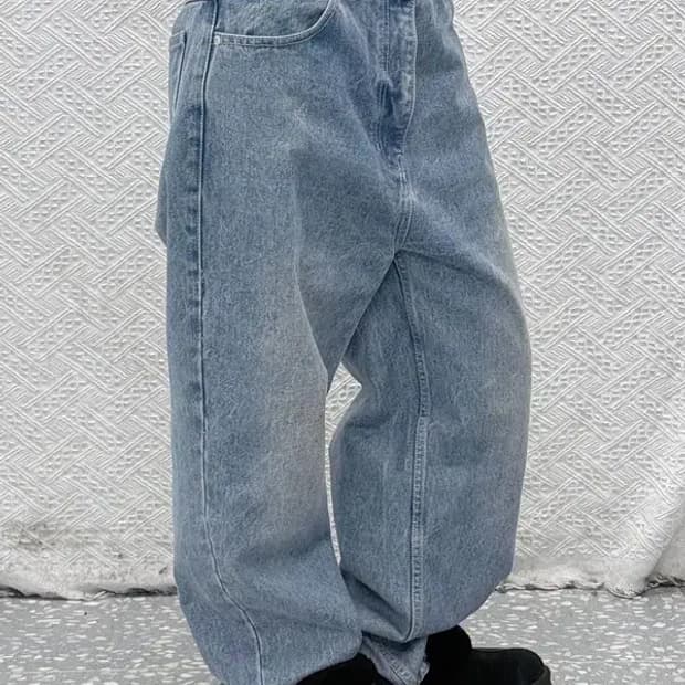 커버낫 모던 빈티지 캐주얼 와이드 연청 데님팬츠 XL C08508