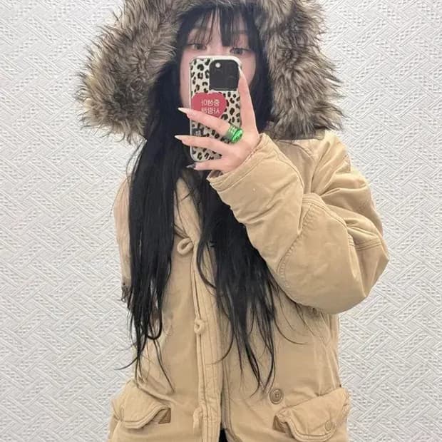 데님 앤 서플라이 빈티지 멀티포켓 워크 털모자 패딩 XS C08494