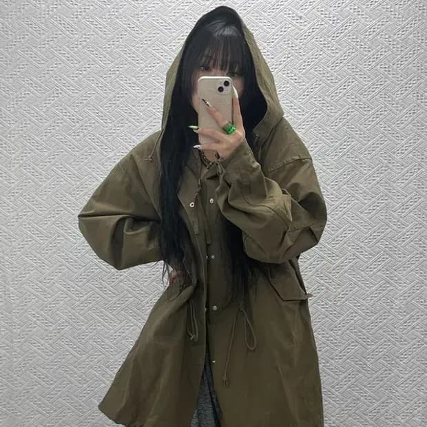 라퍼지 스토어 피쉬테일 말차카키 오버핏 야상 자켓 S C08537