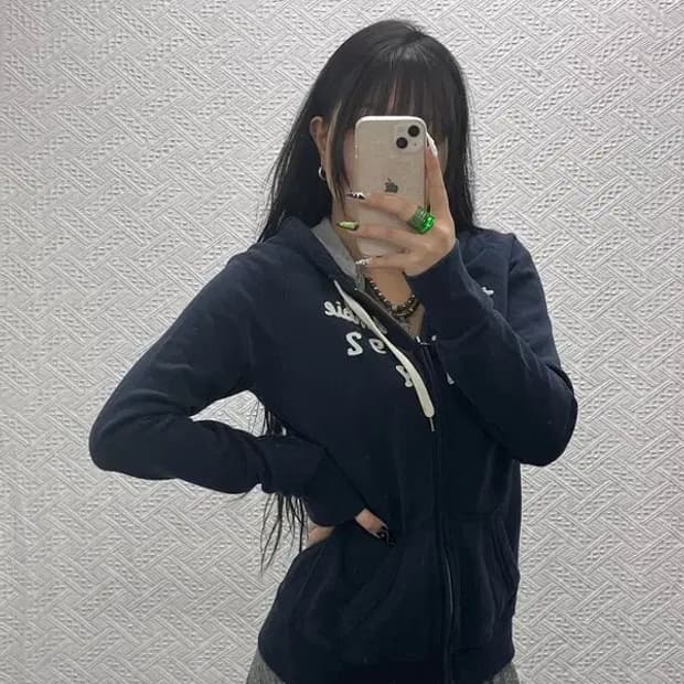 아베크롬비 올드스쿨 00's 슬립핏 약기모 후드집업 L C08535