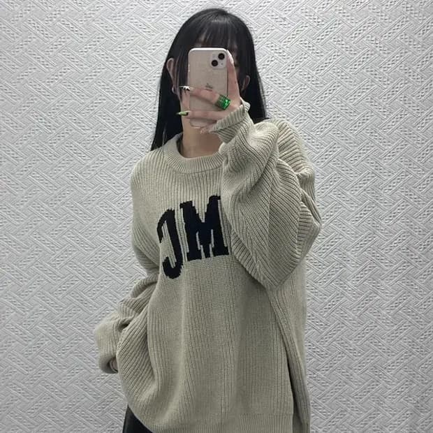 LMC 빈티지 오버핏 빅로고 뜨개 니트 2 C08580