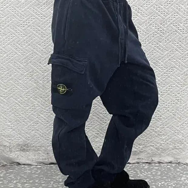 스톤 아일랜드 스트릿 힙합 와펜 조거 카고 스웻팬츠 35인치 C08625