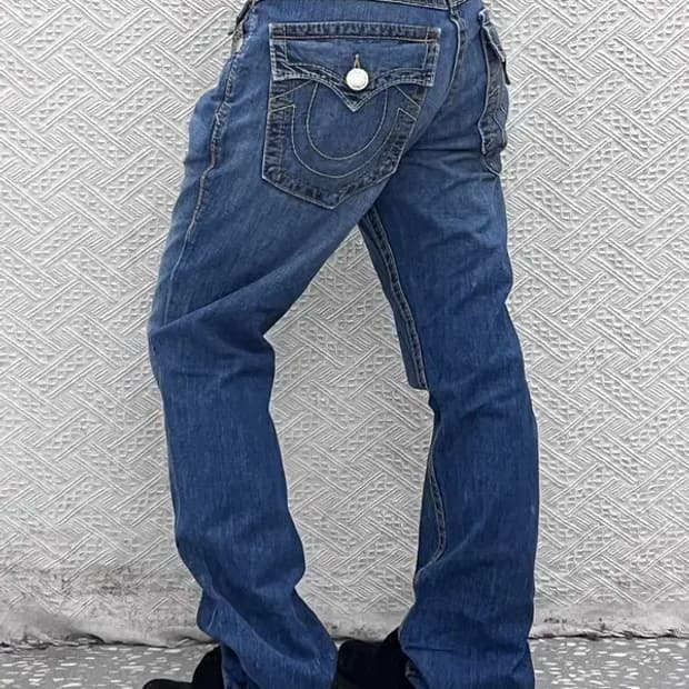 트루릴리전 리키 빅 티 캐주얼 빈티지 데님 청바지 32인치 C08626